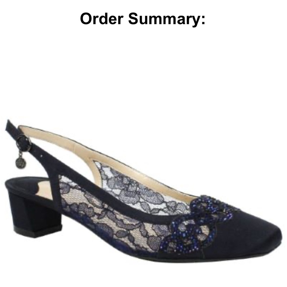 J.Renee Navy Lace Slingback Heels